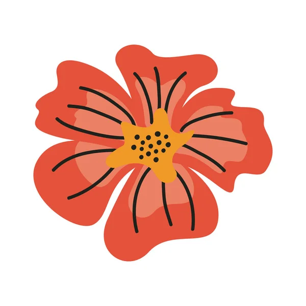 美しい赤い花の庭の装飾アイコン — ストックベクタ