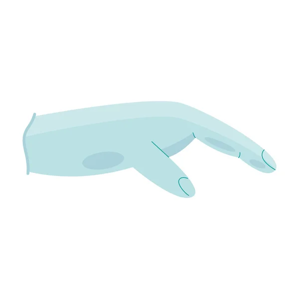 Läkare hand med gummi handske ikon — Stock vektor