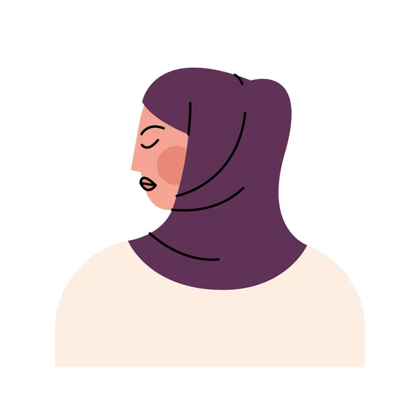 Muslimische junge Frau Avatar Charakter-Ikone — Stockvektor