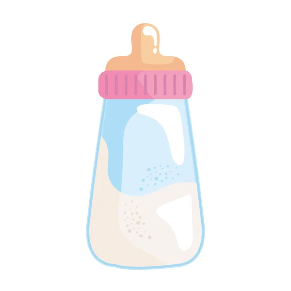 Baby milk bottle isolated icon — Stock Vector