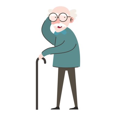 Tatlı büyükbaba ve baston karakteri