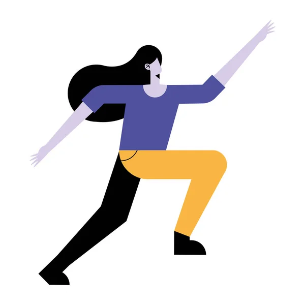 Jeune femme courir avatar personnage — Image vectorielle