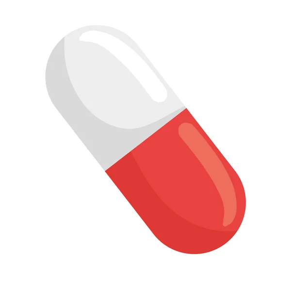 Capsula farmaco icona medica isolata — Vettoriale Stock