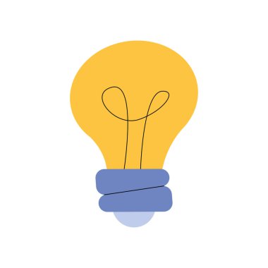 Ampul ışığı fikri. Simge düşün.