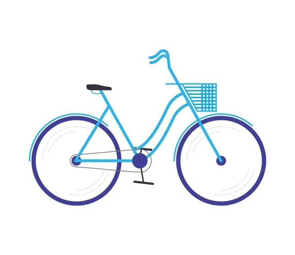 Bicicletta con cestino icona sport isolato — Vettoriale Stock