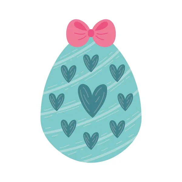 Яйцо окрашены луком и сердцем счастливого празднования Пасхи — стоковый вектор