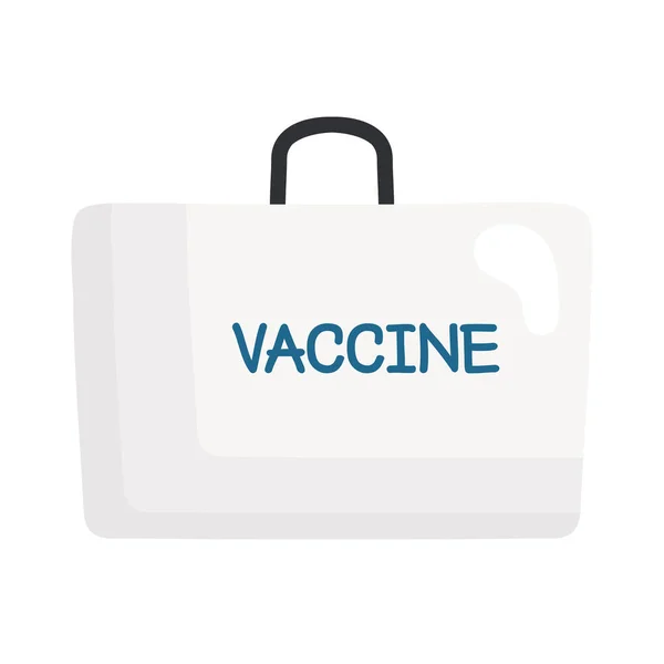 Boîte d'emballage de trousse de vaccins contre le virus covid19 — Image vectorielle