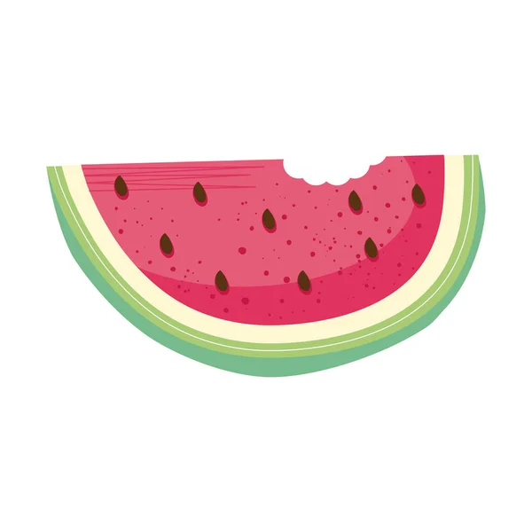Half watermelon fruit nutritive icon — Stock Vector