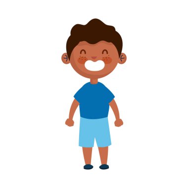 Mutlu küçük afro çocuk karakteri