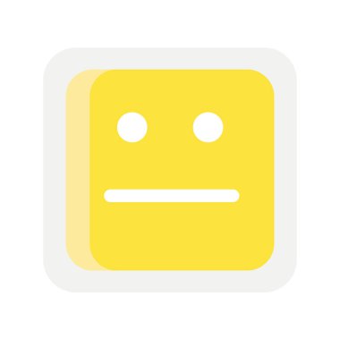 Sarı emoji kare mutsuz yüz simgesi