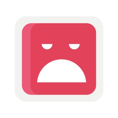 kırmızı emoji kare üzgün yüz simgesi