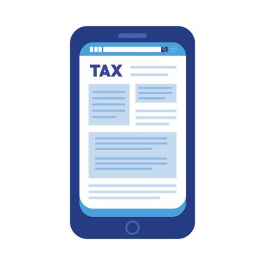 Akıllı telefon ekommerce simgesinde vergi günü