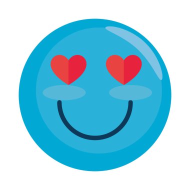 Kalpli emoji yüzü sosyal medya simgesi