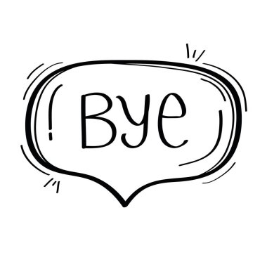 veda sözcüğüyle konuşma balonu sosyal medya karalama biçimi simgesi