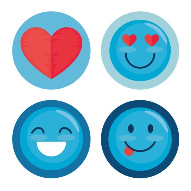 Dört sosyal medya simgesinden oluşan paket