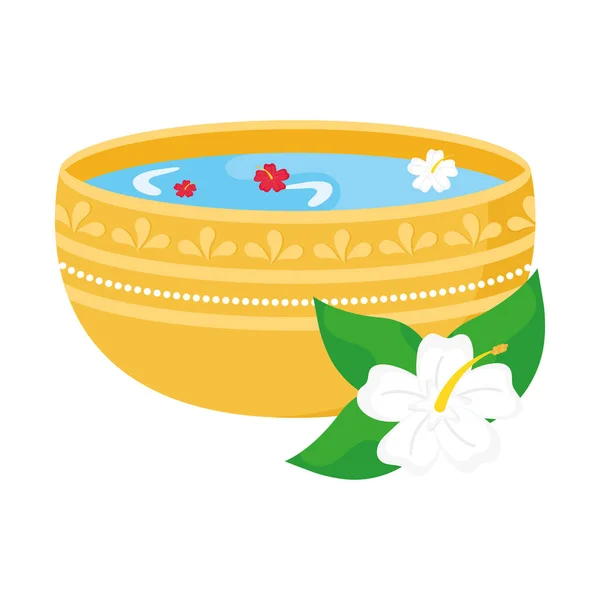 Songkran Pool mit Blumen-Symbol — Stockvektor