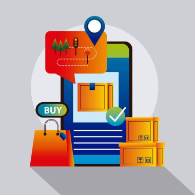 Akıllı telefon ve kutularla çevrimiçi dağıtım hizmeti teknolojisi