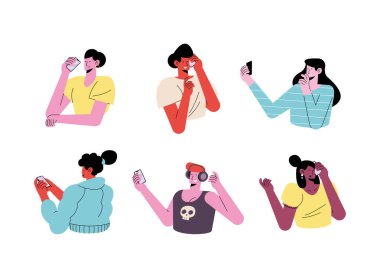 Teknoloji karakterleri olan altı genç insan