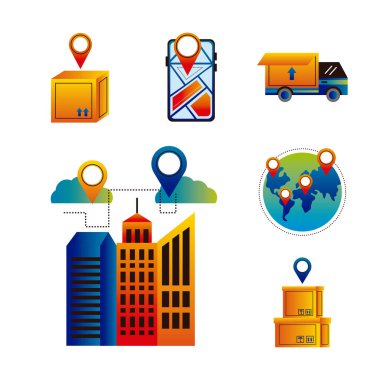 6 paket çevrimiçi dağıtım servisi simgesi