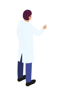 doktor profesyonel karakter izometrik simgesi