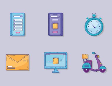 6 paket servis servis servis simgesi