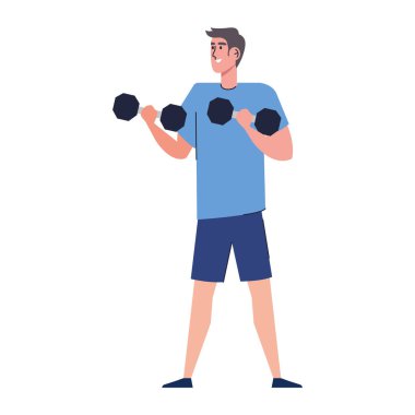 Dambıl kaldıran genç çocuk güçlü bir karakter.