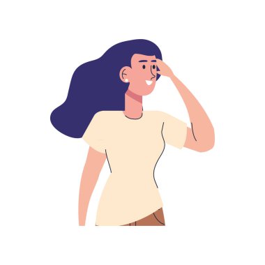 Uzun saçlı güzel seksi kız.