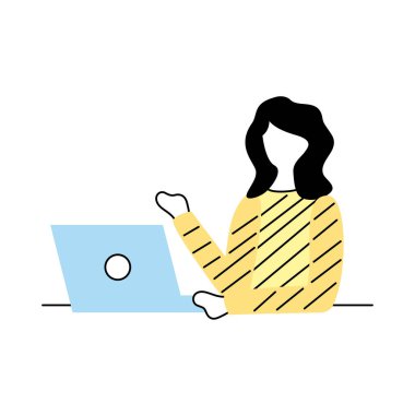 Dizüstü bilgisayar kullanan kadın