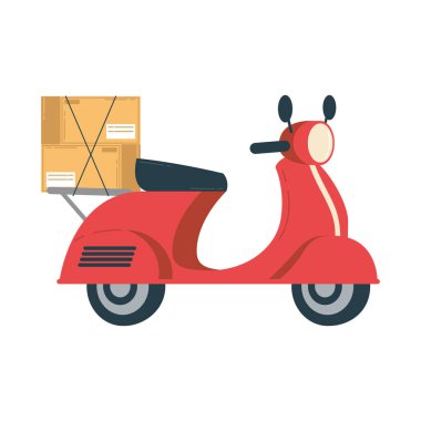 Kutu dağıtım servisiyle motosiklet