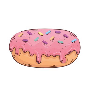 sweet pink donut isolated icon