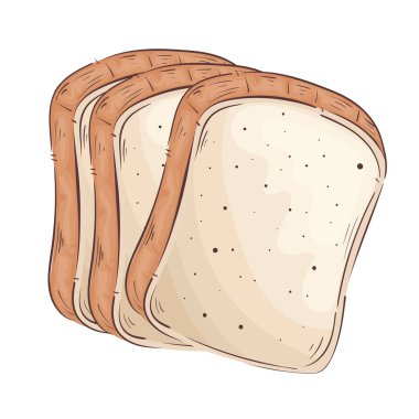 fresh breads sliced isolated icon
