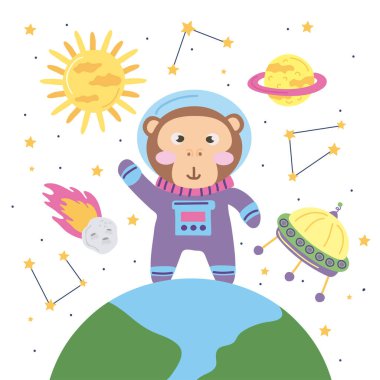 maymun astronot simgeleri