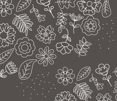 Çiçekler tek renkli desen