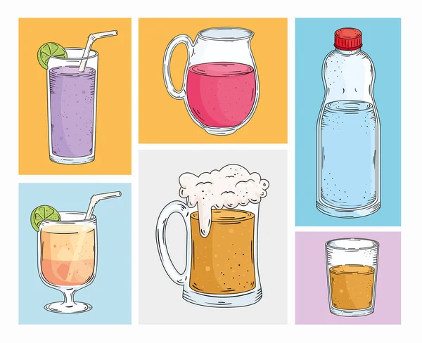 Set drinks icons — Stock Vector