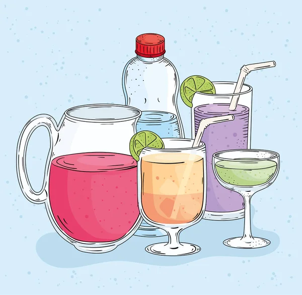 Five drinks icons — Stock Vector