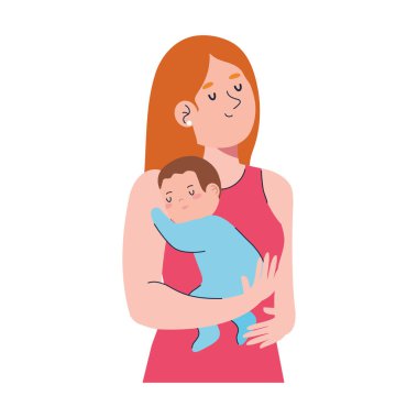 Anne bebeği kaldırıyor.