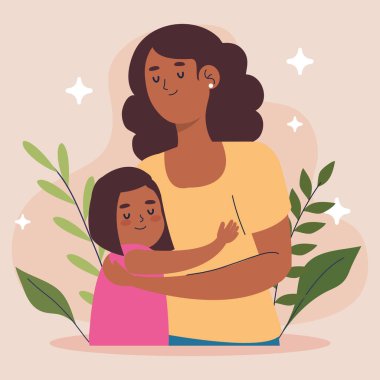 Afro anne sarılıyor.