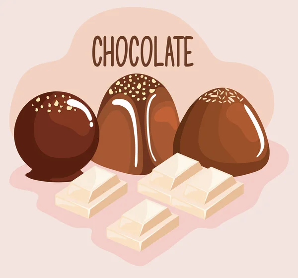Produtos doces de chocolate — Vetor de Stock