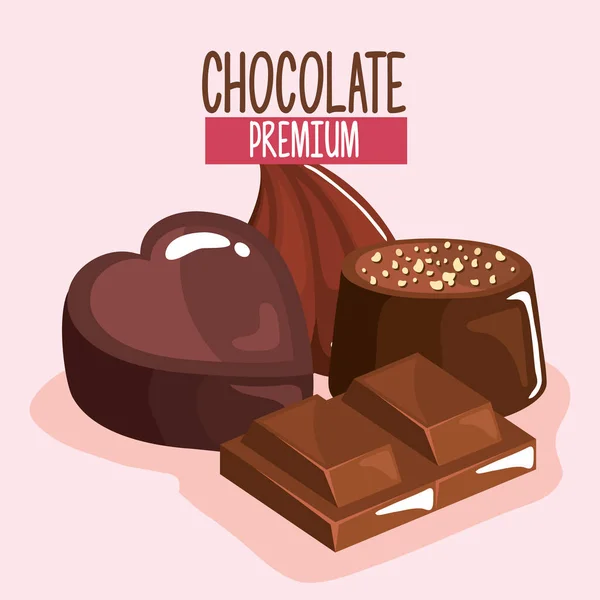 Produtos premium de chocolate — Vetor de Stock