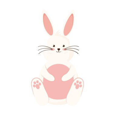 Oturmuş güzel tavşan.