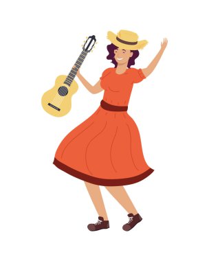 female farmer guitarist