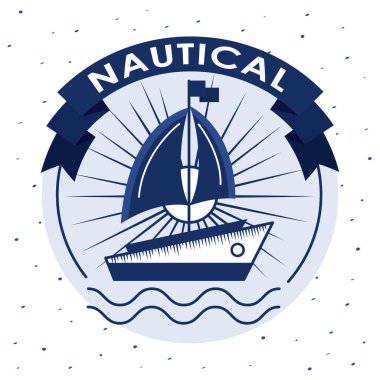 sailboat nautical emblem