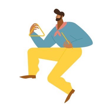 Üçgen oynayan adam