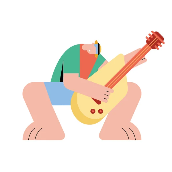 Gitar çalan erkek — Stok Vektör