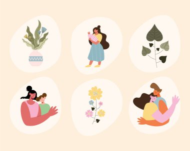 Anneler ve çiçekler