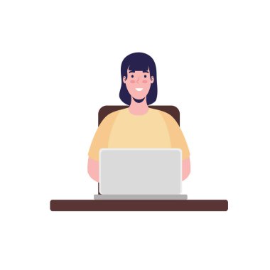 Laptop kullanan bayan