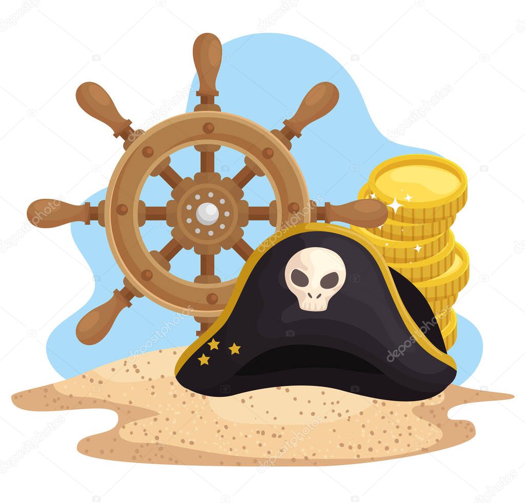 pirate icons beach