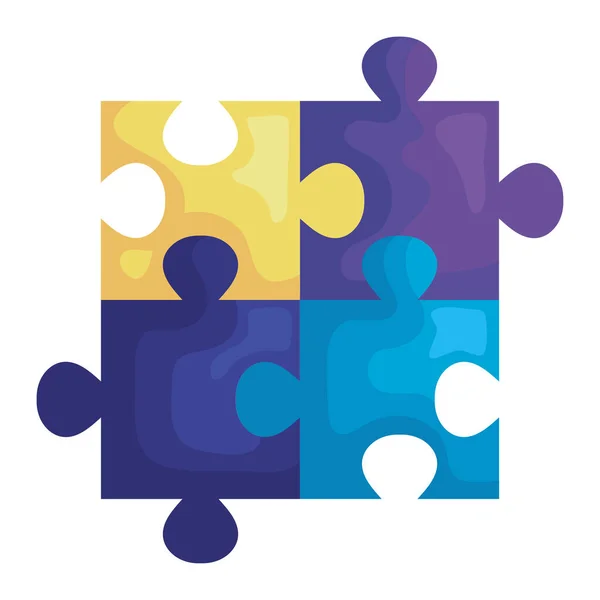 Pièces de couleurs puzzle — Image vectorielle