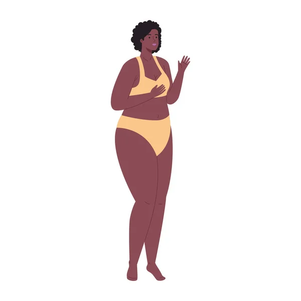 Femme afro sous-vêtements — Image vectorielle