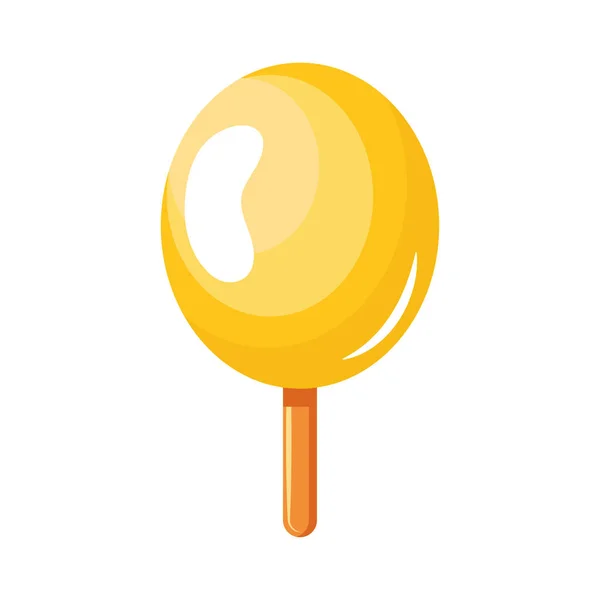 Helado amarillo en palo — Vector de stock